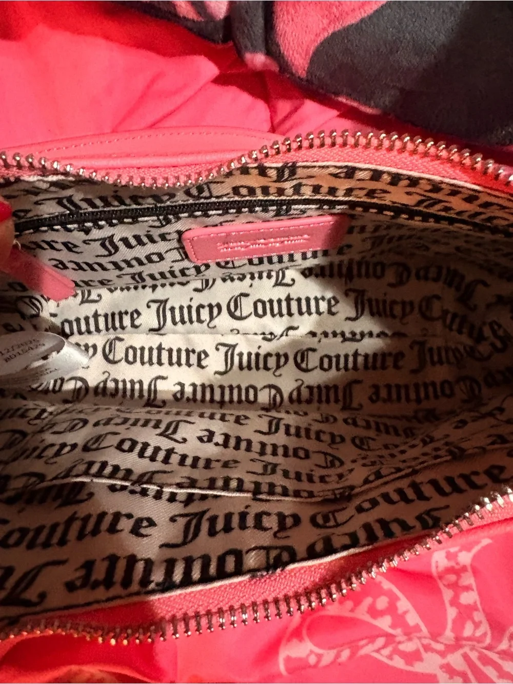Juicy Couture Pink Shoulder Bag with Crest Patches